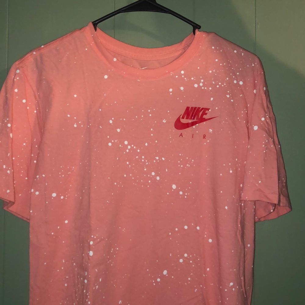 Pink and white nike tee